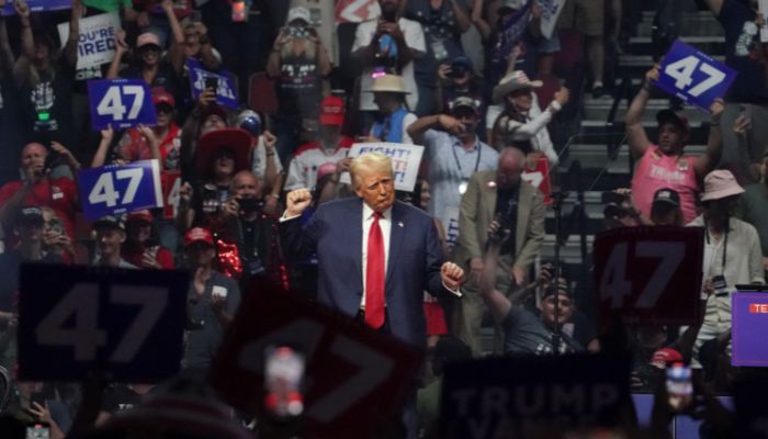 Republican presidential nominee and former US president Donald Trump attends a rally in Glendale, Arizona, US on August 23, 2024. — Reuters