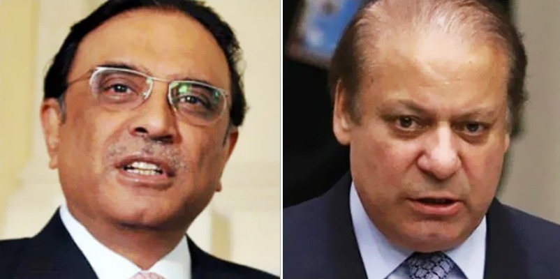 PPP leader Asif Ali Zardari (Left) and PML-N supremo Nawaz Sharif. — APP//File