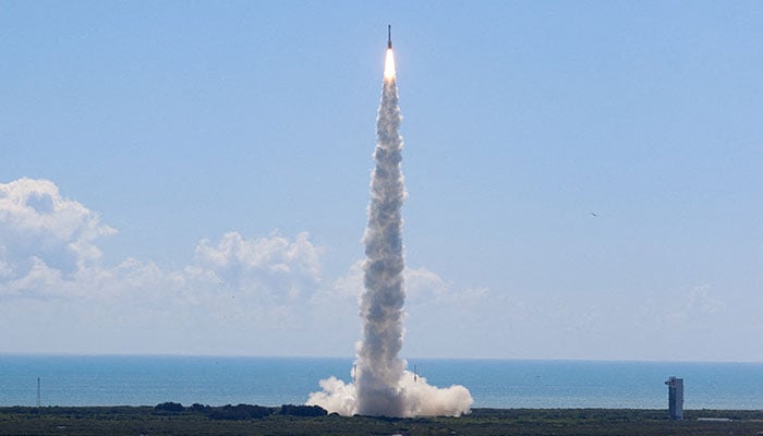 A United Launch Alliance Atlas V rocket carrying two astronauts aboard Boeings Starliner-1 Crew Flight Test (CFT), is launched on a mission to the International Space Station, in Cape Canaveral, Florida, US, June 5, 2024. — Reuters