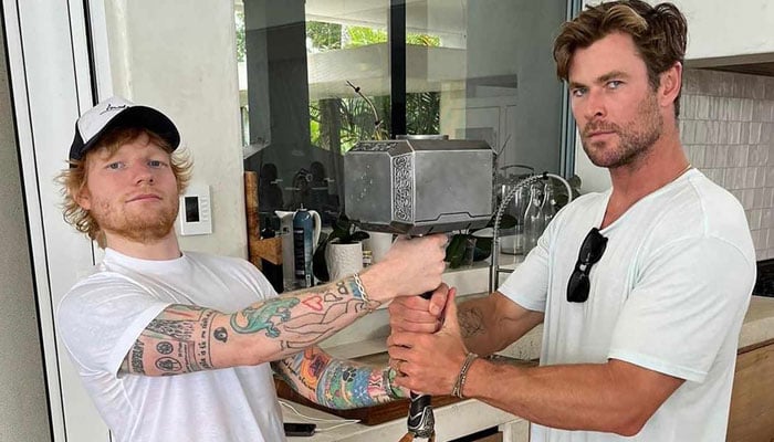 Chris Hemsworth, Ed Sheeran unite in front of thousands