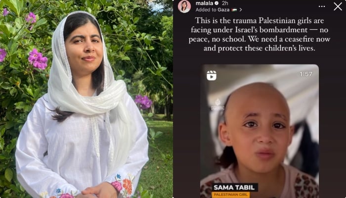 Malala Yousafzai (left) and a screengrab from her Instagram story. —Instagram/@malala/ File