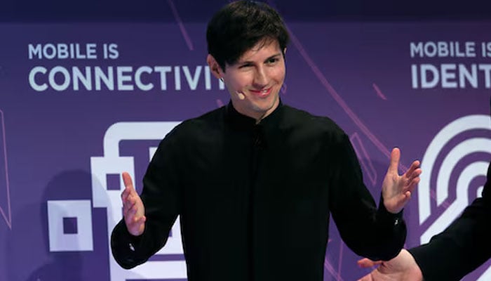 Founder and CEO of Telegram Pavel Durov delivers a keynote speech during the Mobile World Congress in Barcelona, Spain February 23, 2016. — Reuters