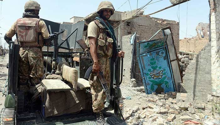 Pakistan Army soldiers patrol amid a military operation on July 9, 2014. — AFP/File