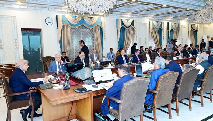 Prime Minister Shehbaz Sharif chairing the meeting of federal cabinet in Islamabad on August 27, 2024. — APP