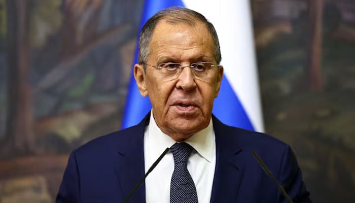 Russian Foreign Minister Sergei Lavrov attends a press conference with Yemeni Foreign Minister Shaya Al-Zindani after their meeting in Moscow, Russia August 27, 2024. — Reuters