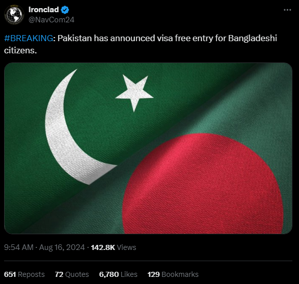 Fact-check: No, Pakistan has not granted visa-free entry to Bangladeshi citizens