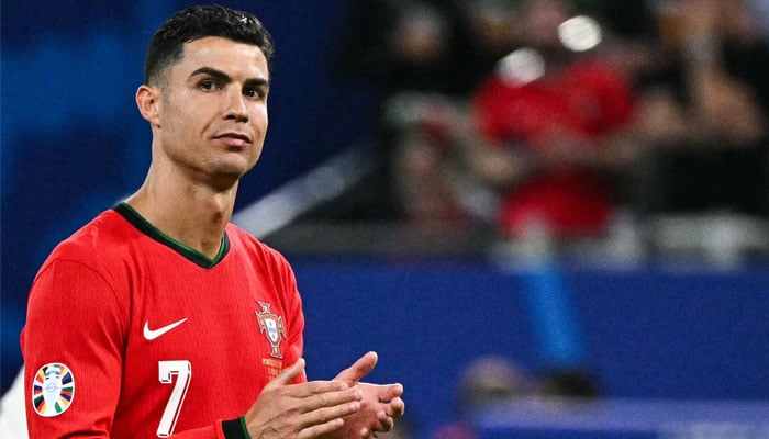 Portugals Cristiano Ronaldo reacts at the end of the UEFA Euro 2024 quarter-final football match between against France at the Volksparkstadion in Hamburg on July 5, 2024. — AFP