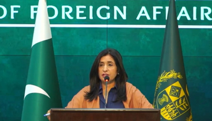 Foreign Office Spokesperson Mumtaz Zahra Baloch addresses a presser in Islamabad. —APP/File