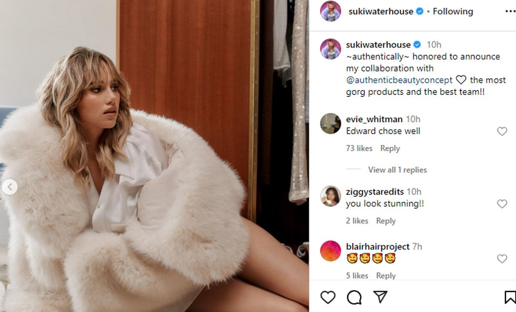 Suki Waterhouse surprises fans with new collaboration