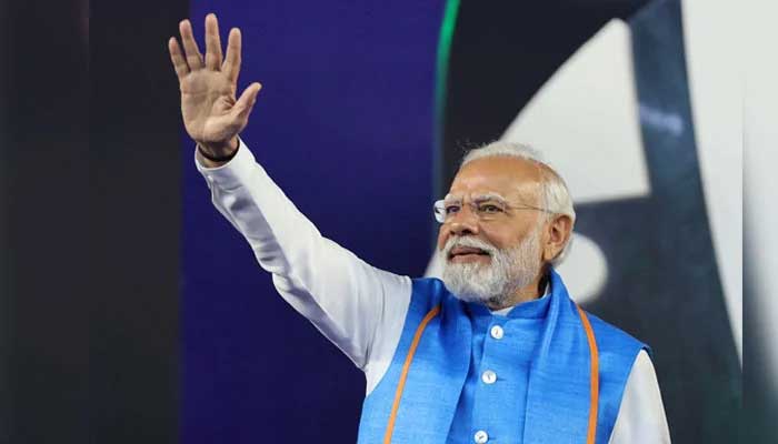 India’s Prime Minister Narendra Modi waves to the crowd during the presentation ceremony at the ICC Cricket World Cup 2023 Final between India and Australia at Narendra Modi Stadium, Ahmedabad, India — Reuters