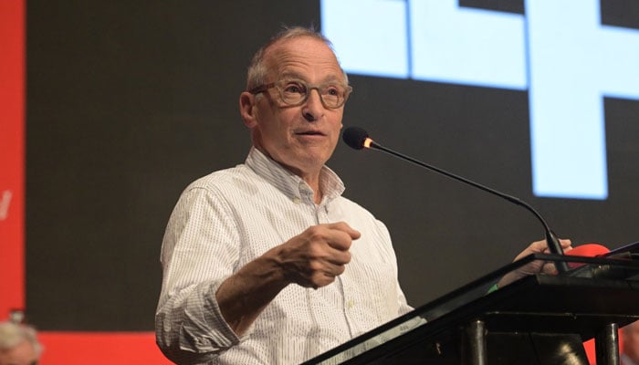 Best-selling author David Sedaris during the 2024 edition of the Lahore Literary Festival. — LLF