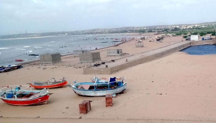 A large number of fishing boats are seen moored at seashore beach at the Gadani Beach near Hub on May 27, 2024. —PPI