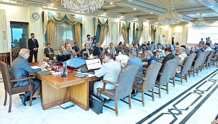 PM Shehbaz Sharif chairs the meeting of federal cabinet in Islamabad on August 30, 2024. — PID