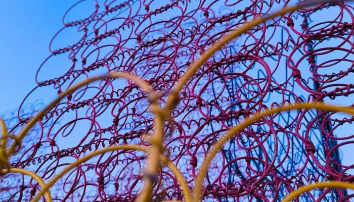 A close-up shot of the art structure Life made by mattress springs at display at the Kommagene Biennale 2024 in Adiyaman province, Turkey. — Supplied