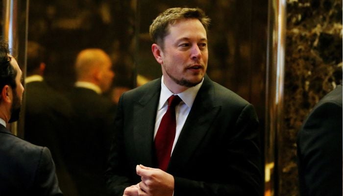 Tesla Chief Executive, Elon Musk enters the lobby of Trump Tower in Manhattan, New York, US on January 6, 2017. — Reuters