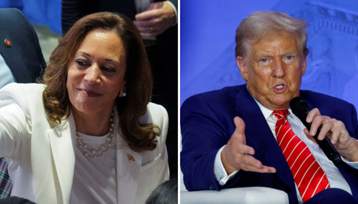 Vice President of the US and Democratic presidential candidate Kamala Harris (L) and former president of the US and Republican presidential nominee for US election 2024. — Reuters/File