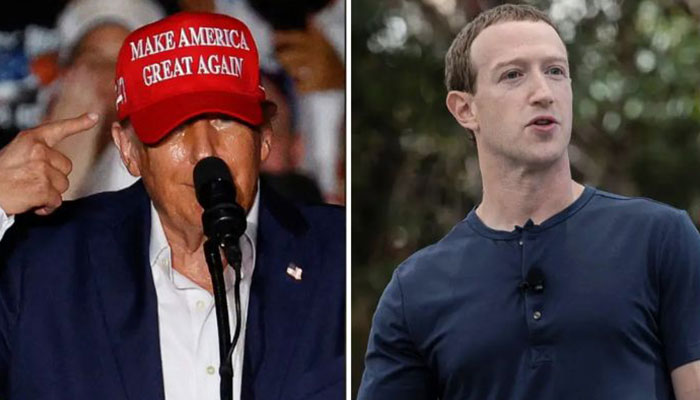 The combined image shows Republican candidate Donald Trump (L) and Meta CEO Mark Zuckerberg (R). — Reuters/File