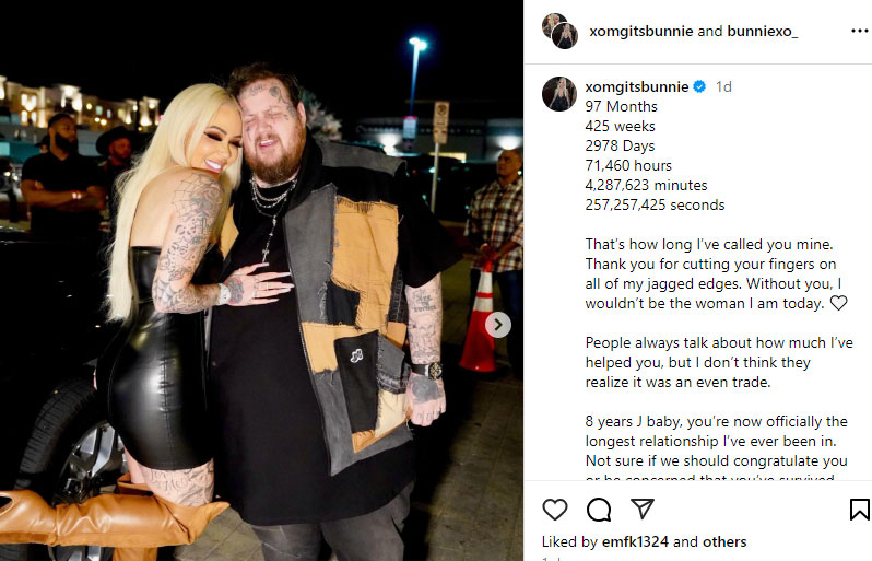 Bunnie Xo marks major relationship milestone with Jelly Roll