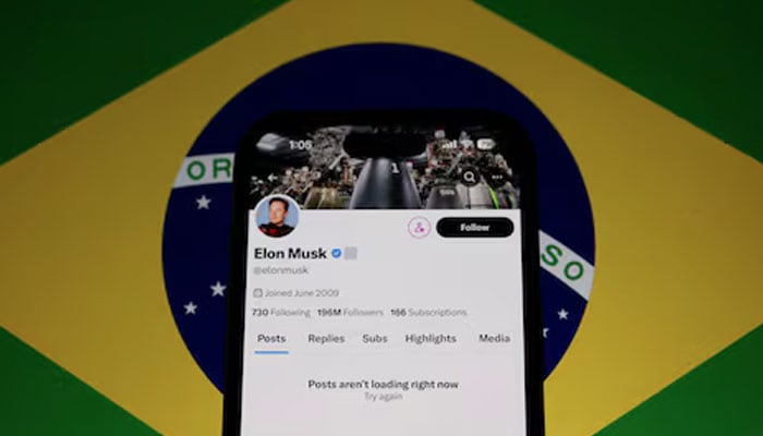 The X account of Elon Musk in seen blocked on a mobile screen in this illustration after Brazils telecommunications regulator suspended access to Elon Musks X social network in the country to comply with an order from a judge who has been locked in a months-long feud with the billionaire investor, Sao Paulo, Brazil taken August 31, 2024. — Reuters