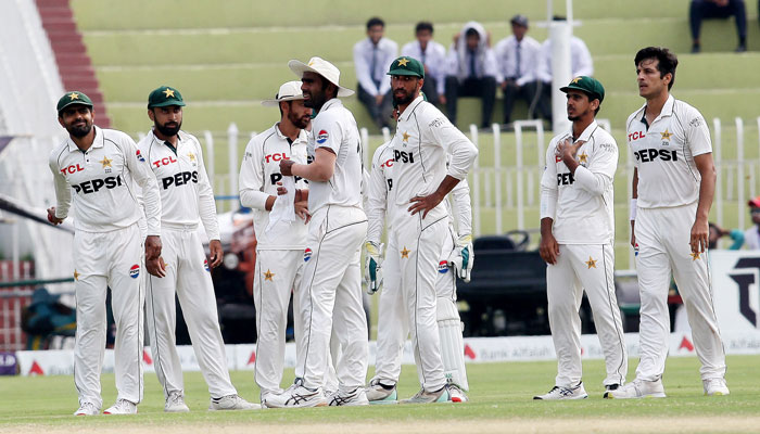 Pakistani players pictured during the fifth day of the second Test against Bangladesh at Rawalpindi Cricket Stadium on September 3, 2024. — PCB