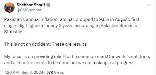 PM Shehbaz credits govts efforts for drop in inflation rate to 9.6%