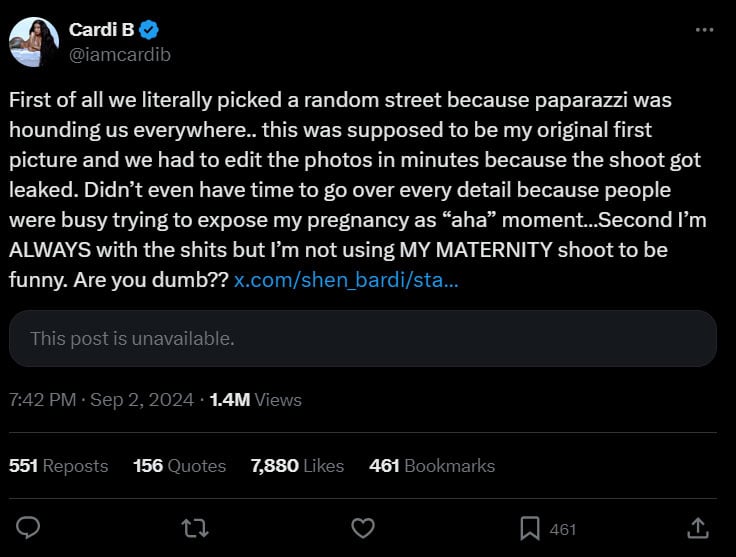 Cardi B slams critics after maternity ward shooting