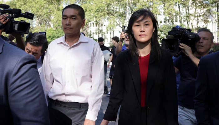 Linda Sun, a former aide to NY Governor Kathy Hochul, exits Brooklyn Federal court with husband Chris Hu after being charged with acting as an unregistered agent of Chinas government, in New York City, US, September 3, 2024. — Reuters