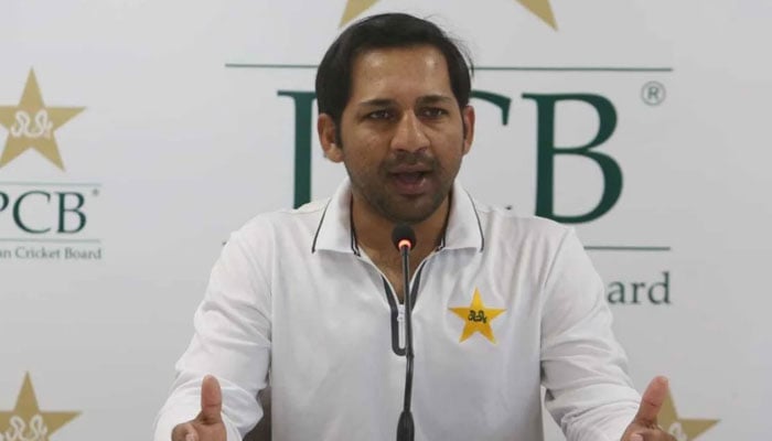 Former Pakistan captain speaks during a press conference. — PCB/File