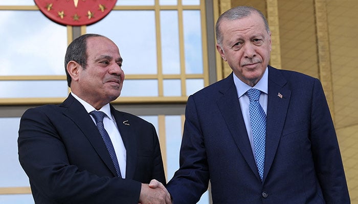 Turkey’s President Tayyip Erdogan welcomes Egyptian President Abdel Fattah al-Sisi at the Presidential Palace in Ankara, Turkey, September 4, 2024. — Reuters