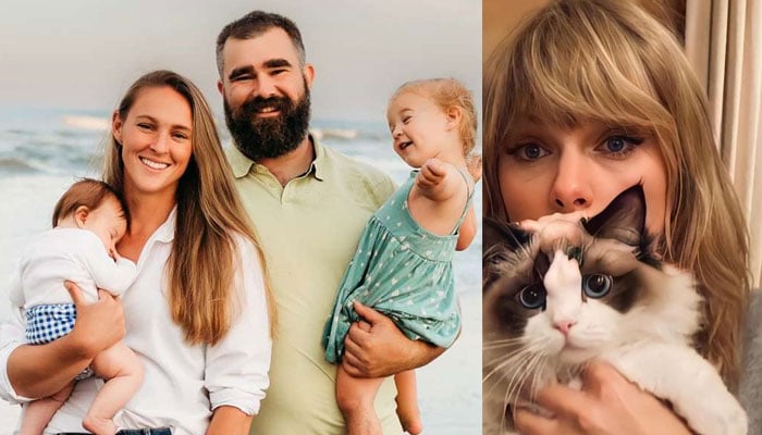 Jason Kelces feline fib takes fun twist with Taylor Swifts cats