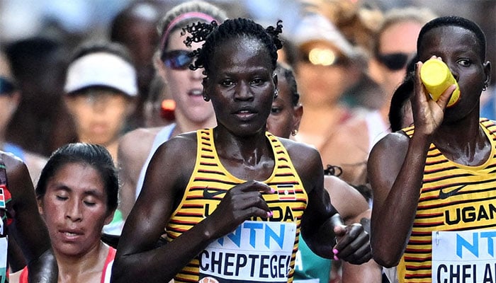 Ugandas Rebecca Cheptegei in action during the womens marathon final. — Reuters/File