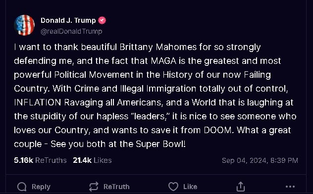 Taylor Swifts friendship tested as Brittany Mahomes supports Donald Trump