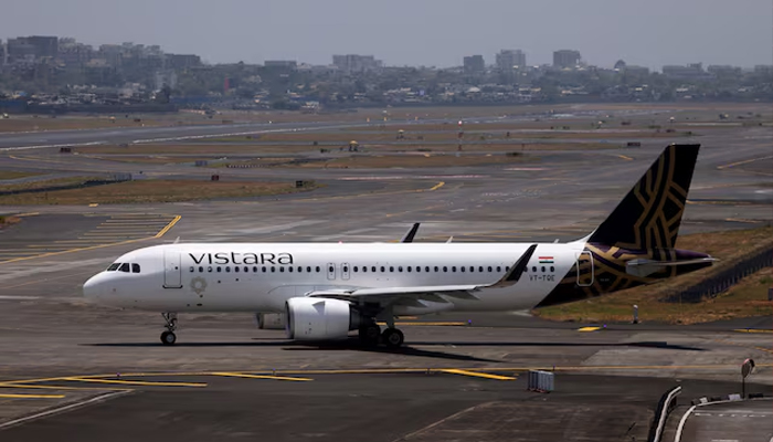 A Vistara passenger aircraft taxis on the tarmac at Chhatrapati Shivaji International Airport in Mumbai, India, May 29, 2023. — Reuters