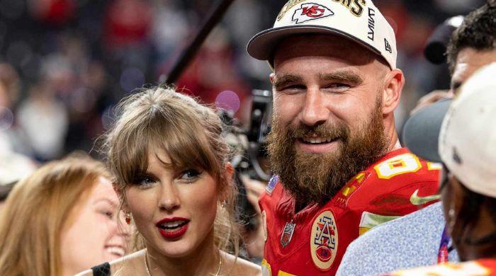 Taylor Swift cheers from the crowd as Travis Kelce wins the Chiefs’ season opener