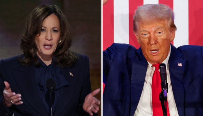 Vice President of the US and Democratic presidential candidate Kamala Harris (L) and former president of the US and Republican presidential nominee for US election 2024. — Reuters/File