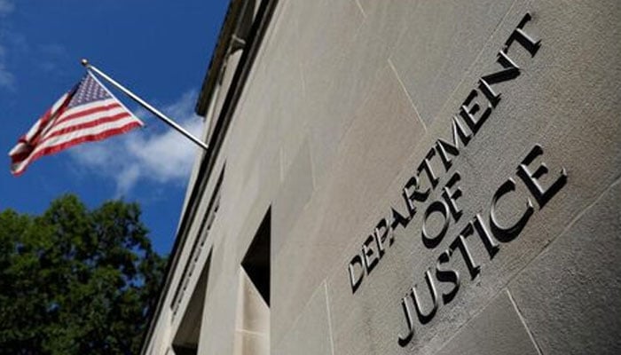 Signage is seen at the United States Department of Justice headquarters in Washington, DC, US. — Reuters/File