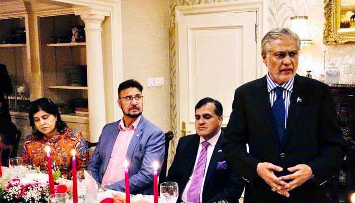 Senator Mohammad Ishaq Dar, Deputy Prime Minister/Foreign Minister interacts with British Parliamentarians of Pakistani origin in London, September 8, 2024. — X/ @PakistaninUK