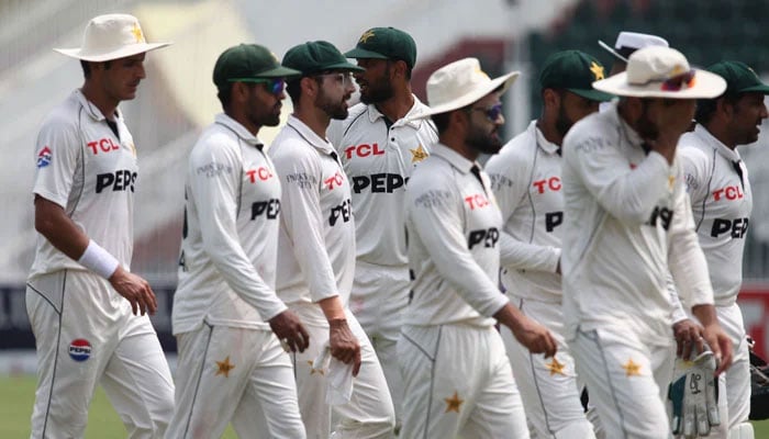 Pakistani players pictured during the fifth day of the second Test against Bangladesh at Rawalpindi Cricket Stadium on September 3, 2024. — PCB