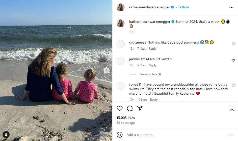 Katherine Schwarzenegger marks end of summer with her daughters