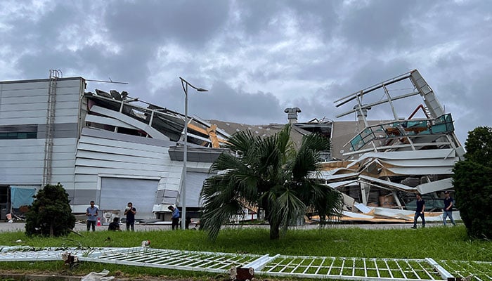 A general view of a factory collapsed following the impact of Typhoon Yagi in Trang Due Industrial Zone, Hai Phong city, Vietnam, September 9, 2024. — Reuters