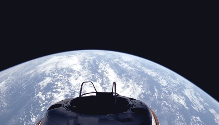 This handout image released by SpaceX on September 10, 2024 shows a view of Earth and the Dragon capsule´s Skywalker shortly after the Polaris Dawn crew launched into orbit. — AFP