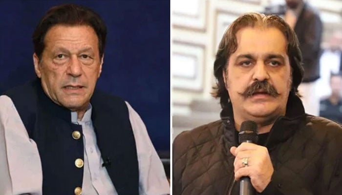 PTI founder Imran Khan (left) and KP Chief Minister Ali Amin Gandapur. — AFP/Facebook/AliAminKhanGandapur/File