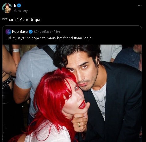 Halsey drops major hint about wedding plans with Avan Jogia