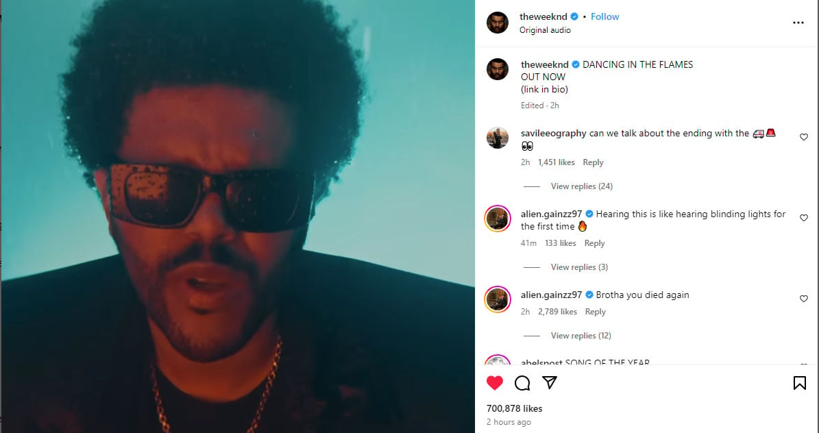 The new music video is part of The Weeknd's upcoming album Hurry Up Tomorrow