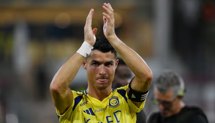 Al Nassrs footballer, Cristiano Ronaldo applauding the fans after the match against Al Fayah during the Saudi Pro League at the Sports city Stadium, Buraidah, Saudi Arabia on August 27, 2024. — Reuters