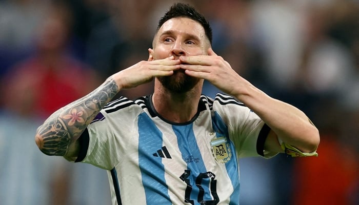 Lionel Messi gestures during FIFA World Cup Qatar 2022 semi-final between Argentina and Croatia on December 13, 2022. —Reuters