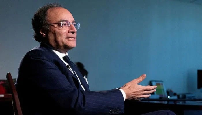 Federal Minister for Finance and Revenue Senator Muhammad Aurangzeb is interviewed during the G20 Finance Ministers and Central Bank Governors Meeting at the IMF and World Banks 2024 annual Spring Meetings in Washington, US. — Reuters/File