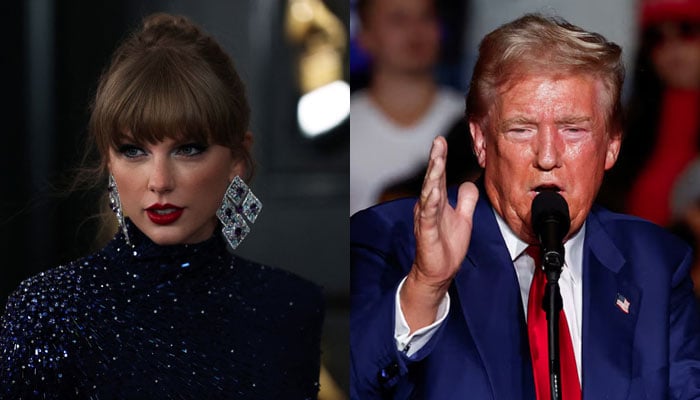 Republican US presidential candidate Donald Trump (right) and Taylor Swift (left).— Reuters/file