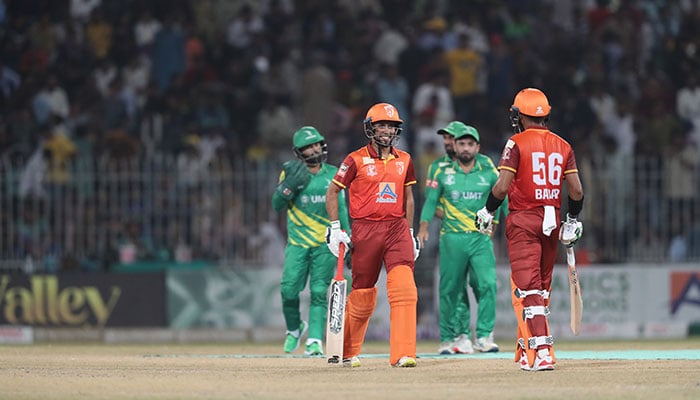 Players from Pathers and Lions on the pitch during their Champions One-Day Cup match. — PCB