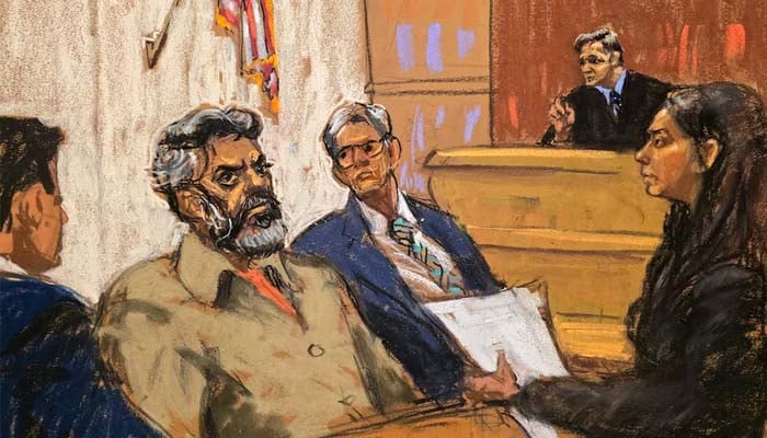 Asif Merchant, a Pakistani man with alleged ties to Iran, appears on charges in connection with a foiled plot to assassinate a U.S. politician or government officials, in a courtroom in New York, U.S., September 16, 2024 in this courtroom sketch. —Reuters